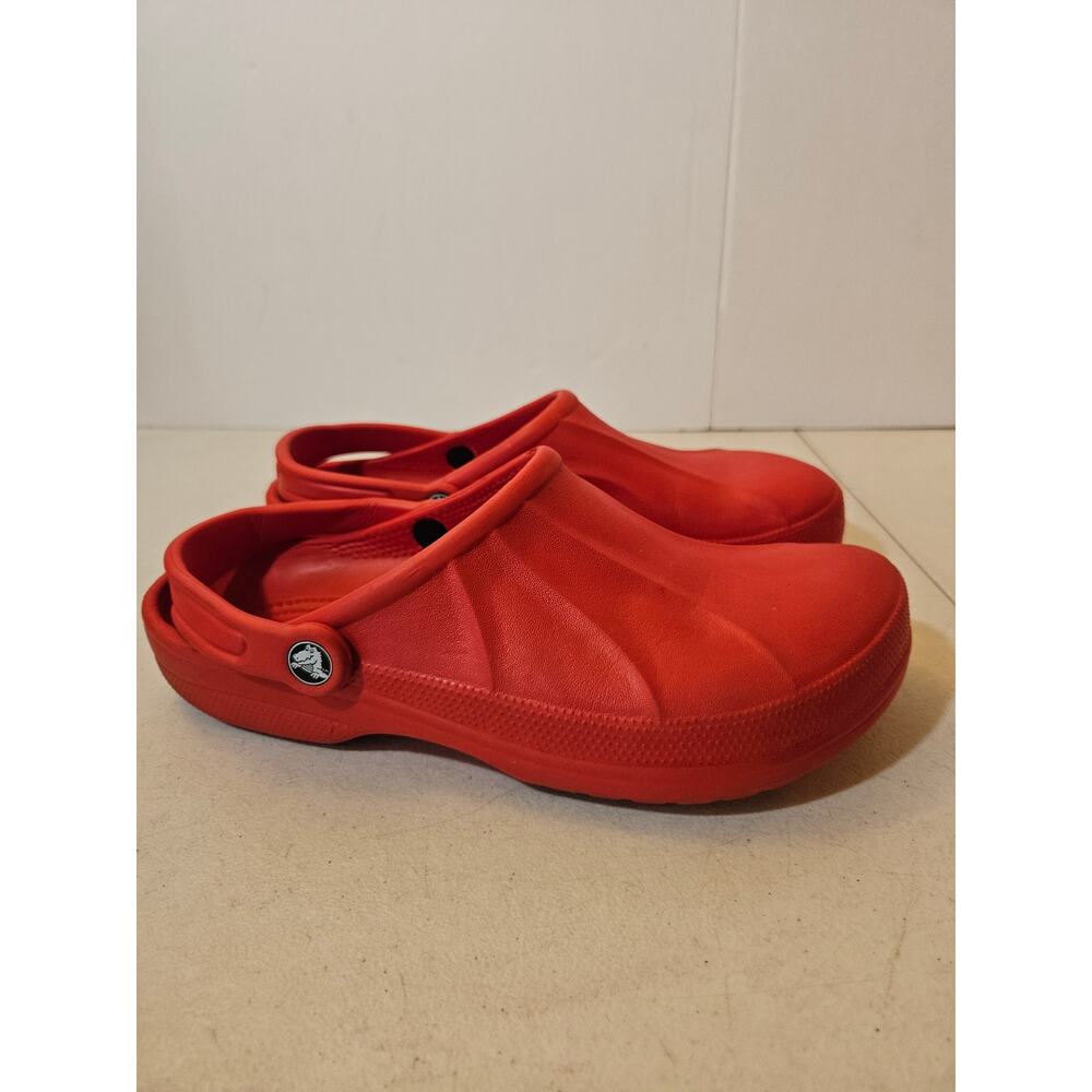 Crocs Mens Red Slip On Clog Shoes Size 10